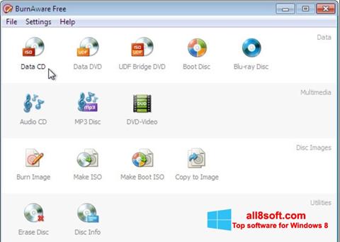 Screenshot BurnAware Free für Windows 8
