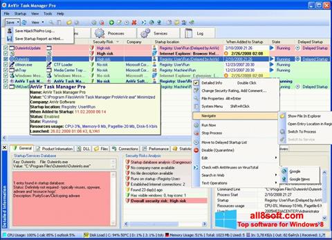 Screenshot AnVir Task Manager für Windows 8