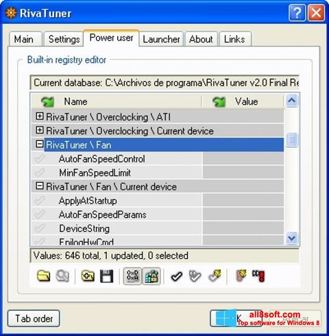 Screenshot RivaTuner für Windows 8