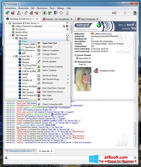 Screenshot TeamSpeak für Windows 8