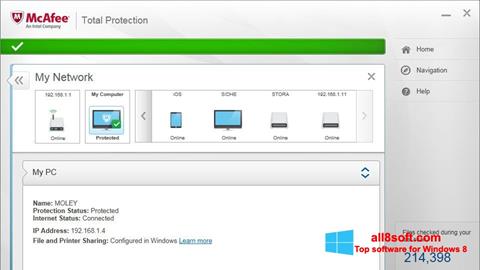 Screenshot McAfee Total Protection für Windows 8