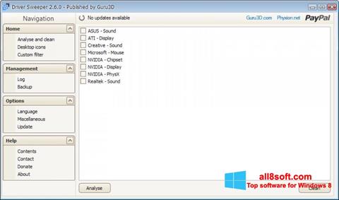 Screenshot Driver Sweeper für Windows 8