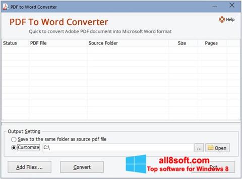 Screenshot PDF to Word Converter für Windows 8