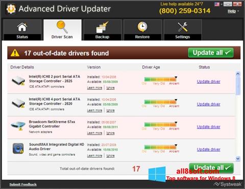 Screenshot Advanced Driver Updater für Windows 8