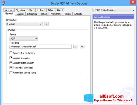 Screenshot BullZip PDF Printer für Windows 8