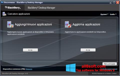 Screenshot BlackBerry Desktop Manager für Windows 8