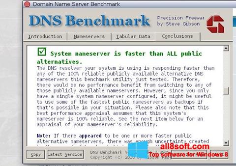 Screenshot DNS Benchmark für Windows 8