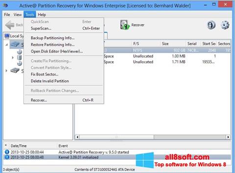 Screenshot Active Partition Recovery für Windows 8