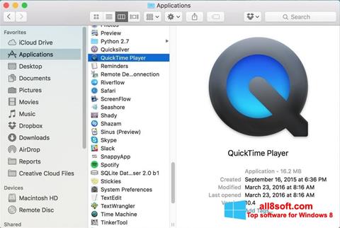 Screenshot QuickTime Pro für Windows 8
