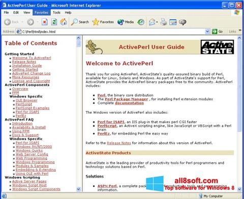 Screenshot ActivePerl für Windows 8