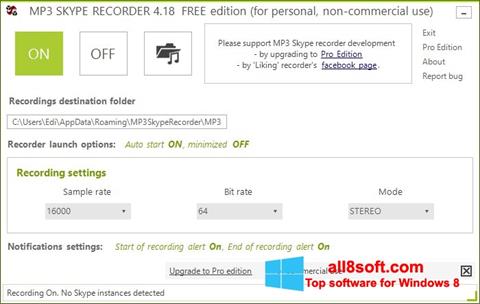 Screenshot MP3 Skype Recorder für Windows 8