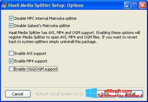 Screenshot Haali Media Splitter für Windows 8