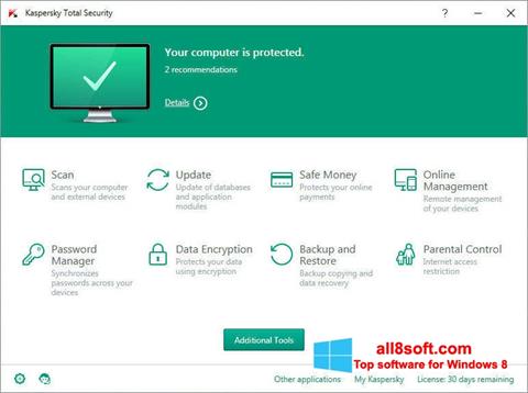 Screenshot Kaspersky Total Security für Windows 8