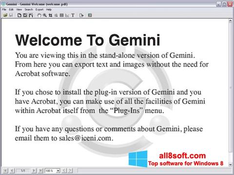 Screenshot Gemini für Windows 8