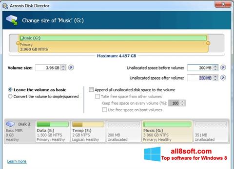 Screenshot Acronis Disk Director Suite für Windows 8