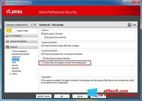 Screenshot Avira Professional Security für Windows 8