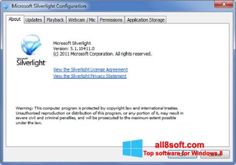 Screenshot Microsoft Silverlight für Windows 8