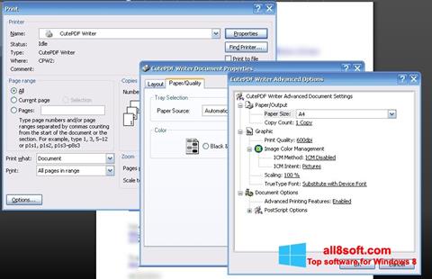 Screenshot CutePDF Writer für Windows 8
