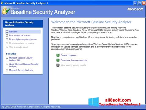 Screenshot Microsoft Baseline Security Analyzer für Windows 8