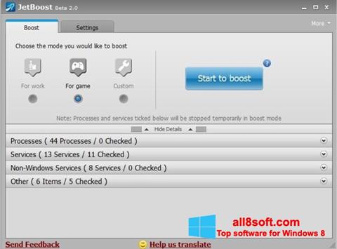 Screenshot JetBoost für Windows 8