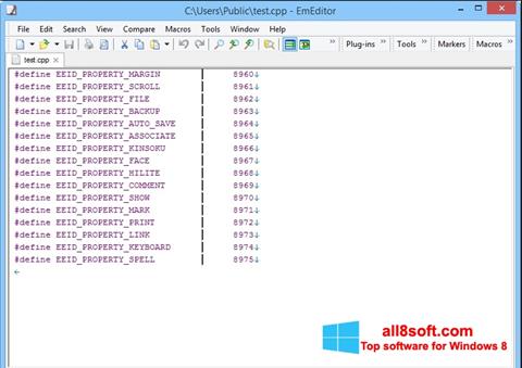 Screenshot EmEditor für Windows 8