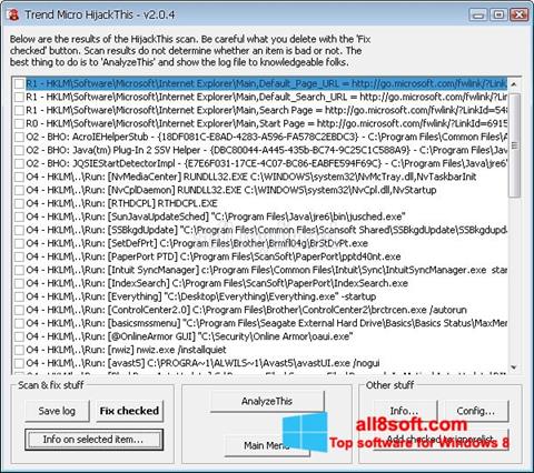 Screenshot HijackThis für Windows 8