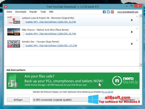 Screenshot Free YouTube Download für Windows 8
