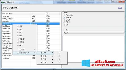 Screenshot CPU-Control für Windows 8