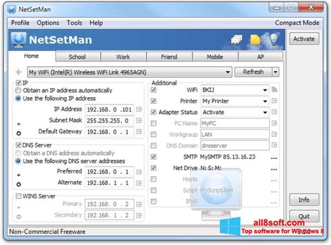 Screenshot NetSetMan für Windows 8