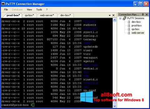 Screenshot PuTTY Connection Manager für Windows 8