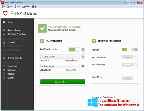 Screenshot Avira Free Antivirus für Windows 8