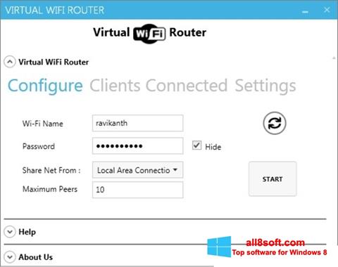 Screenshot Virtual WiFi Router für Windows 8