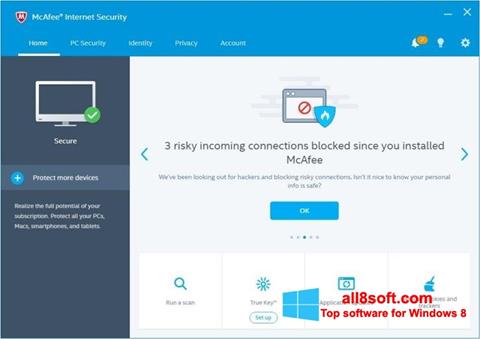 Screenshot McAfee Internet Security für Windows 8