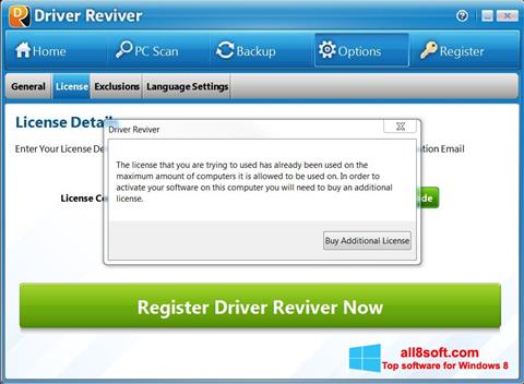 Screenshot Driver Reviver für Windows 8