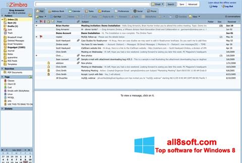 Screenshot Zimbra Desktop für Windows 8