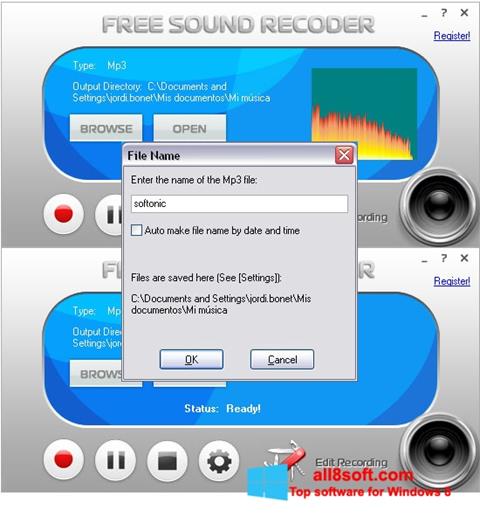 Screenshot Free Sound Recorder für Windows 8