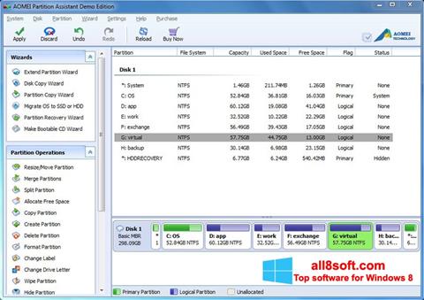 Screenshot AOMEI Partition Assistant für Windows 8
