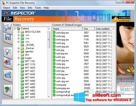 Screenshot PC Inspector File Recovery für Windows 8