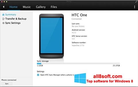 Screenshot HTC Sync für Windows 8