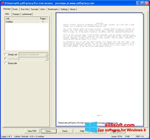 Screenshot pdfFactory Pro für Windows 8