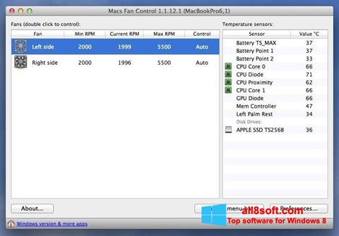 Screenshot Macs Fan Control für Windows 8