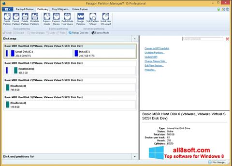 Screenshot Paragon Partition Manager für Windows 8