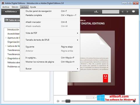 Screenshot Adobe Digital Editions für Windows 8
