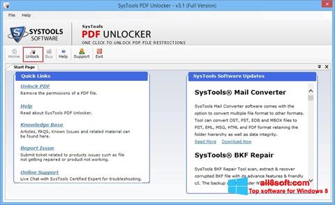 Screenshot PDF Unlocker für Windows 8