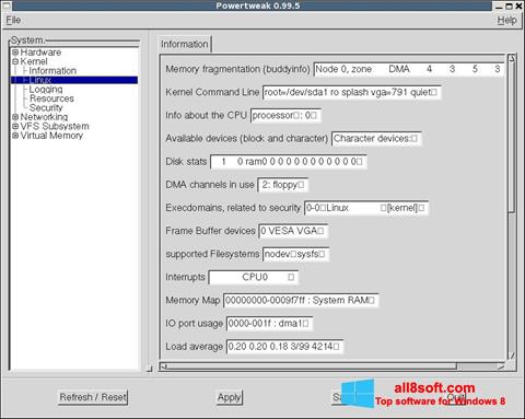 Screenshot PowerTweak für Windows 8