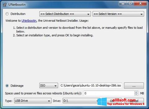 Screenshot UNetbootin für Windows 8