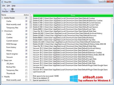 Screenshot BleachBit für Windows 8