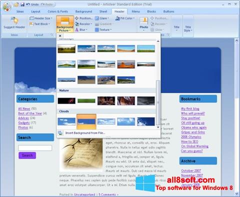 Screenshot Artisteer für Windows 8