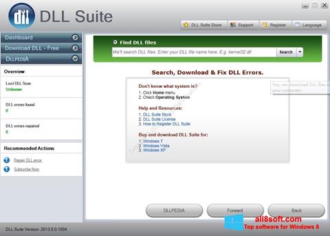 Screenshot DLL Suite für Windows 8