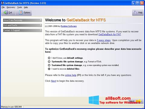 Screenshot GetDataBack für Windows 8